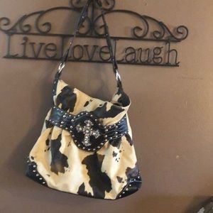 Cow print purse